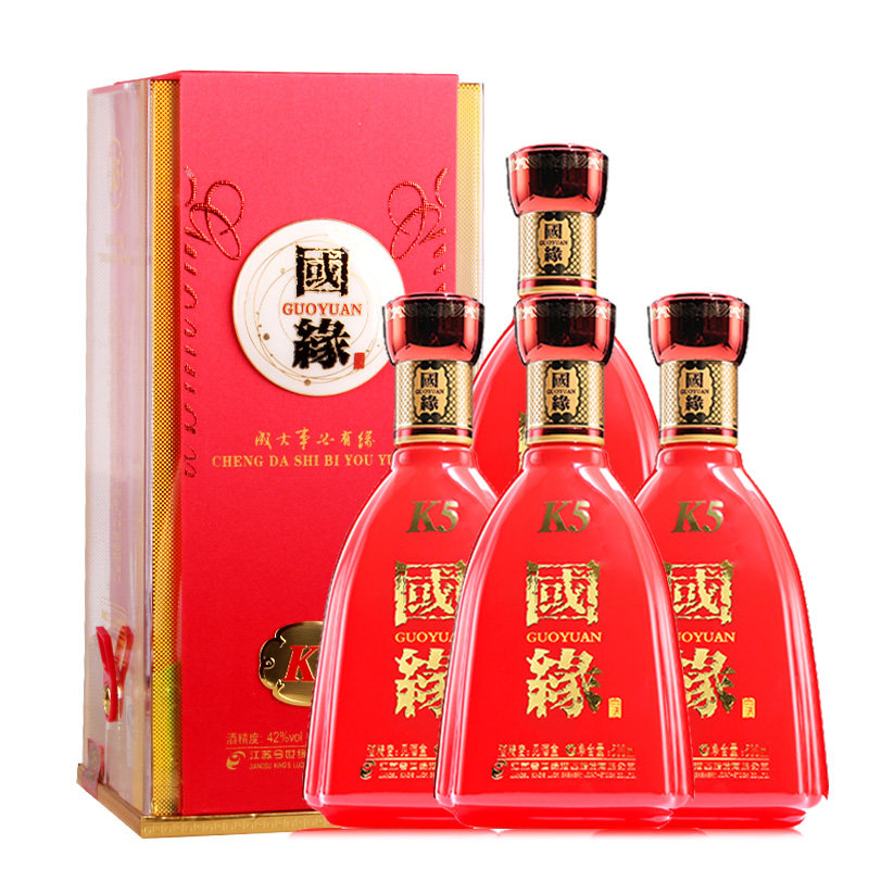 今世缘国缘k5 整箱四瓶500ml*4 浓香型白酒42度 婚宴送礼商务用酒