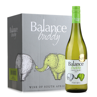 【金奖】非象好朋友白诗南干白葡萄酒 南非原瓶进口红酒 750mL*6