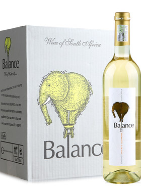 【金奖】非象白麝香半甜白葡萄酒 南非进口红酒750mL*6女士微醺