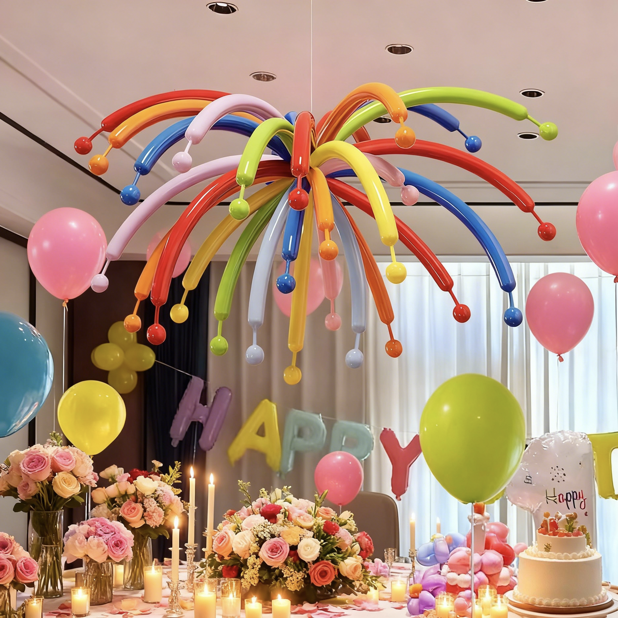 气球长条烟花生日派对装饰场景布置教室多巴胺氛围感装饰新年红色,节庆用品/礼品,气球,淘宝优惠券,粉丝福利购,淘宝优惠卷