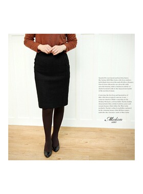清仓特价 韩国中年女装半身裙 黑色铅笔裙/钮扣H裙 SK21006