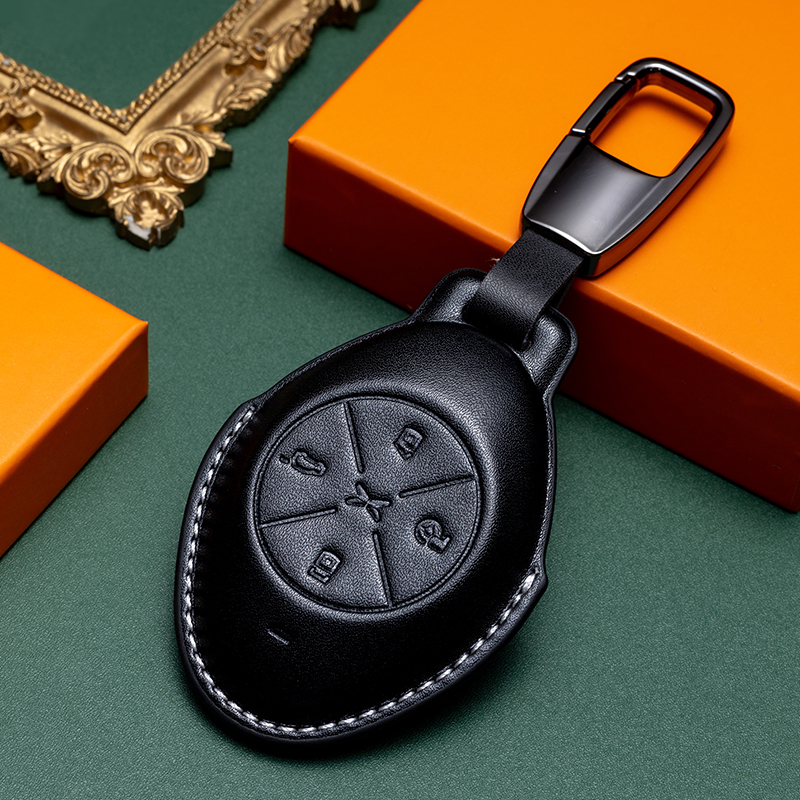 适用小鹏p7钥匙套ig9新款p7i壳g6p5男士g3i专用汽车锁匙包扣真皮