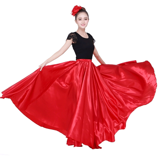 新疆舞蹈大摆裙裙子半身裙长裙维吾尔族维族练习裙演出服装