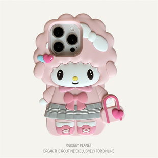 SWEET柔软硅胶立体可爱卡通适用iPhone17Promax手机壳苹果1643少女心15pro 日本三丽鸥小羊MY @BOBBY PLANET