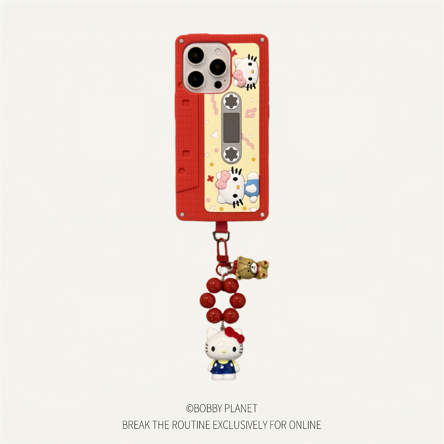 @BOBBY PLANET日本原单高品质hello kitty猫磁带创意趣味可爱卡通适用iPhone16Promax手机壳苹果1543软硅胶女