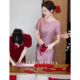 高定喜婆婆婚宴礼服2026新款 礼服 高级感粉色小个子婚礼订婚妈妈装