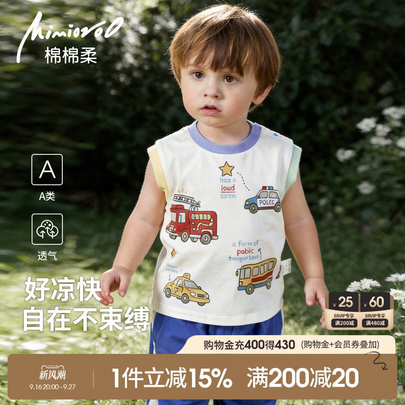 男童背心儿童无袖t恤夏季薄款图片