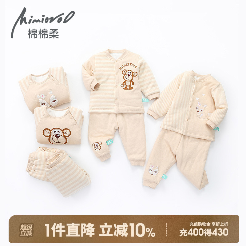 宝宝棉衣套装婴儿棉服加厚纯棉冬季幼儿内穿保暖夹棉秋冬款1-3岁2