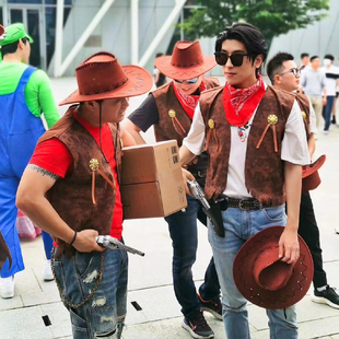 西部牛仔风赏金大对决万圣节服装 穿搭衣服演出服外套 cosplay男装
