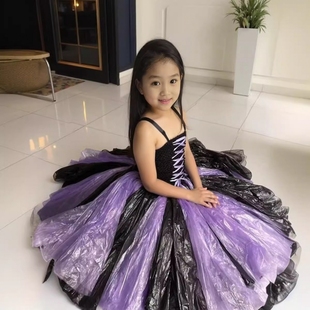 环保时装秀服装儿童走秀衣服幼儿园手工diy制作材料废物利用女孩