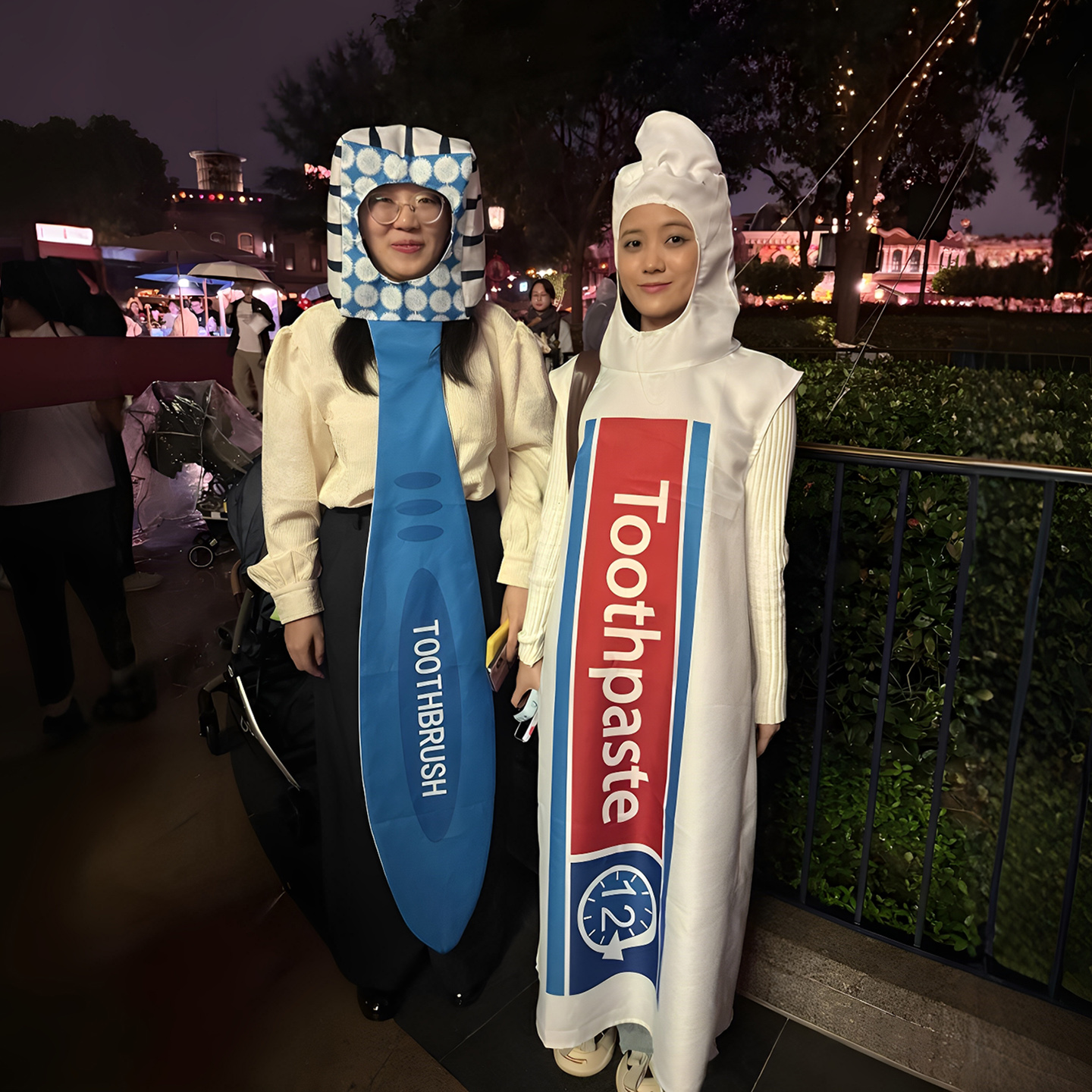 万圣节牙刷牙膏情侣搞笑衣服套装