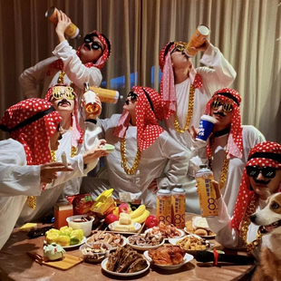 万圣节中东土豪服装迪拜阿拉伯搞怪衣服阿联酋长袍cosplay服装女