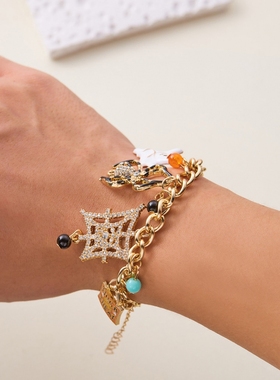 万圣节手链南瓜幽灵蜘蛛骷髅头吊坠手饰个性手串礼物配饰2025新款