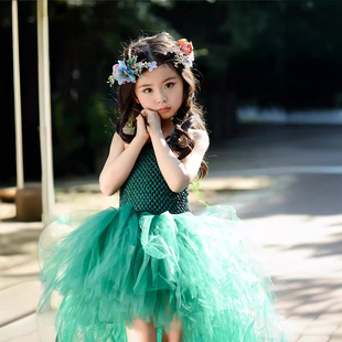 万圣节儿童服装女童礼服精灵装扮森林蓬蓬公主裙连衣裙2024新款