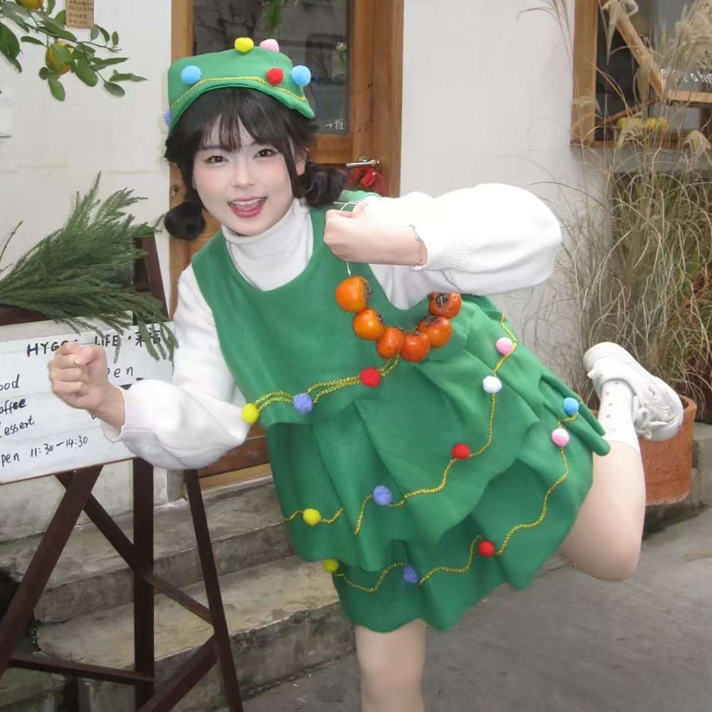 圣诞节服装成人圣诞树衣服装扮服饰舞台演出服女孩cos服连衣裙