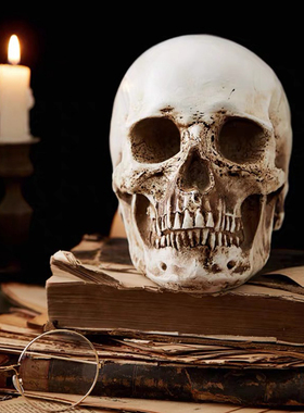 万圣节道具骷髅头摆件恐怖骷颅头