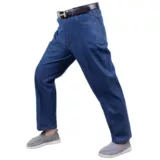 Джинсовые хлопковые износостойкие штаны для работы, джинсы, увеличенная толщина, свободный крой, защита от ожогов