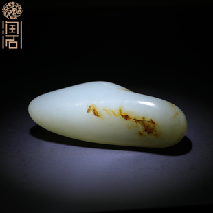 在售42.8克天然新疆和田玉籽料青玉手把件 姑苏润石堂