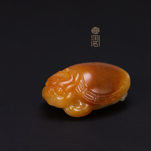 【姑苏润石堂】在售7.6克新疆和田玉籽料黄沁带玉种龙龟挂件