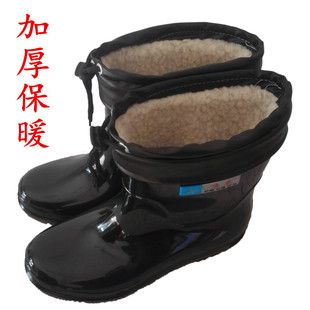冬季雨鞋防滑男士加绒保暖水鞋耐磨胶鞋低帮短筒雨靴洗车厨师套鞋