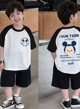 儿童乐奇堡童装上衣宝宝纯棉短袖T恤夏季男童女童卡通半袖打底衫