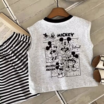 宝宝Mickey Mouse无袖儿童米奇T恤2025夏季新款男童女童卡通背心