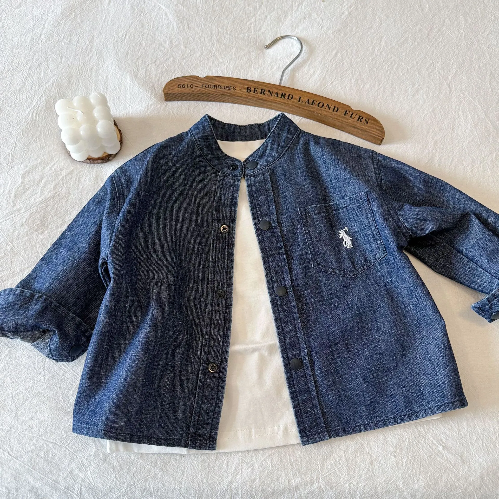 儿童牛仔衬衫时髦2025春秋新款男女童潮牌衬衣宝宝纯色小马标外套,童装/婴儿装/亲子装,儿童牛仔衬衫,淘宝优惠券,粉丝福利购,淘宝优惠卷