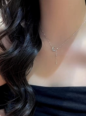 2025新款星月流苏项链夏日氛围感小众设计感项链女气质锁骨链ins