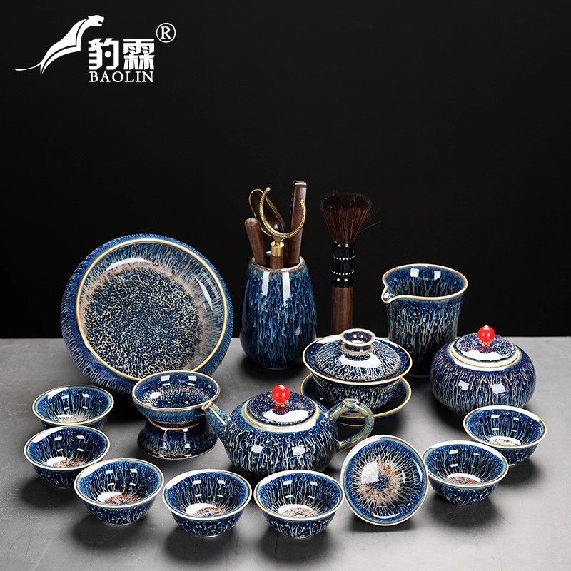 豹霖整套功夫陶瓷茶具套装盖碗西施壶侧把泡茶壶日常家用茶具套装