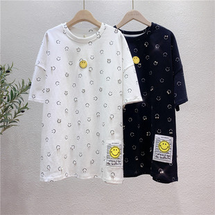 亏本清!不退不换!欧洲站镶钻短袖T恤女网红宽松个性打底衫上衣