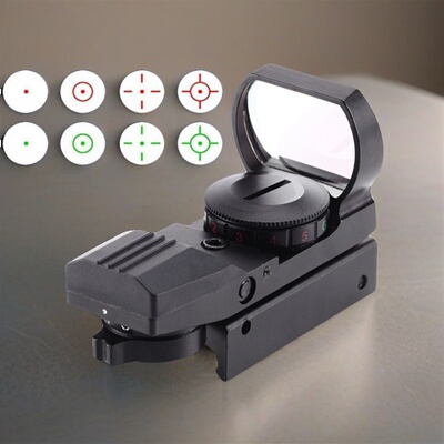 弹弓配件金属四变点红点20mm卡槽全息镜虹膜望远镜模型玩具寻鸟镜