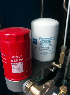 机油滤芯W719/37适用红五环螺杆空压机油分LB940/2空气滤C1140