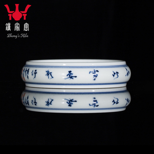 钟家窑盖置 青花柴窑童趣茶盖置盖托 紫砂壶托茶壶盖零配件盖子托