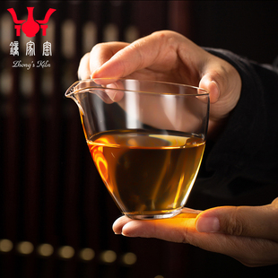 茶海耐热分茶器功夫茶具无把泡茶杯手工公道 钟家窑玻璃公道杯日式