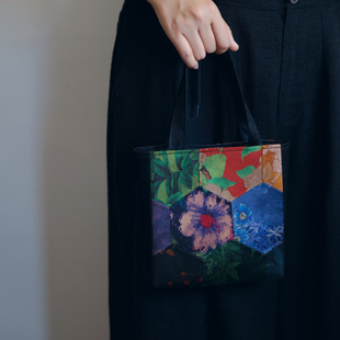 雅集手包新中式复古香云纱祖母花园拼接拼布手提包搭配旗袍女包