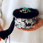 雅集古风手工刺绣保暖汤婆子纯铜加厚铜壶女生暖手复古暖手炉礼物