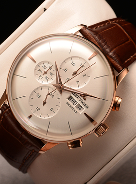 瑞夫泰格时尚多功能全自动机械表日历防水真皮表带手表男 RGA1699