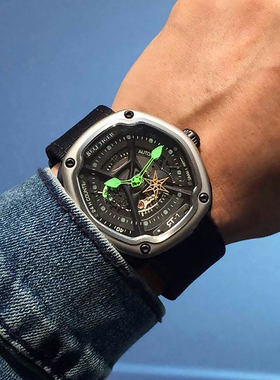 瑞夫泰格/RT全自动机械镂空手表男士创意时尚潮流男表RGA90S7