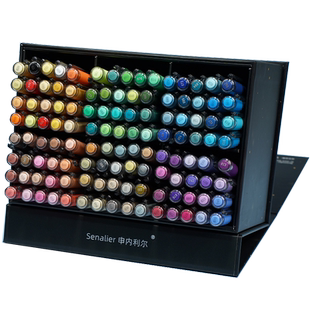 Senalier申内利尔 直液式软头丙烯马克笔120色学生专用可叠色儿童小学生水彩笔24色36色48色颜料笔画笔