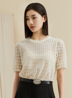 【航妈特享】姚领YAOLY夏杏色套头针织880K22463