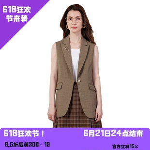 YAOLY姚领商场款马甲短外套纯色无袖通勤847H32071