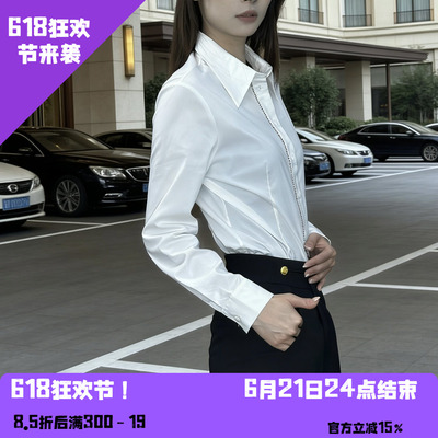 YAOLY姚领衬衫修身白色棉质休闲风832H31013