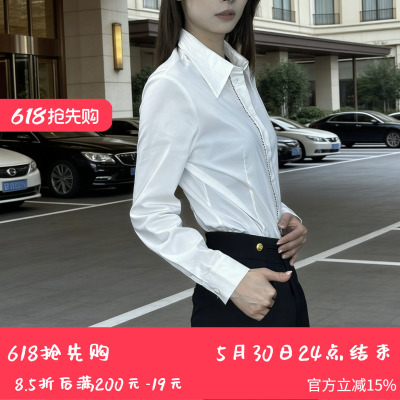 YAOLY姚领衬衫修身白色棉质休闲风832H31013