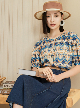 【航妈特享】姚领YAOLY夏花色上衣830K21012