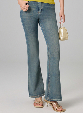 【航妈专享】YAOLY秋新品牛仔蓝牛仔裤815K34732棉弹牛仔布通勤风