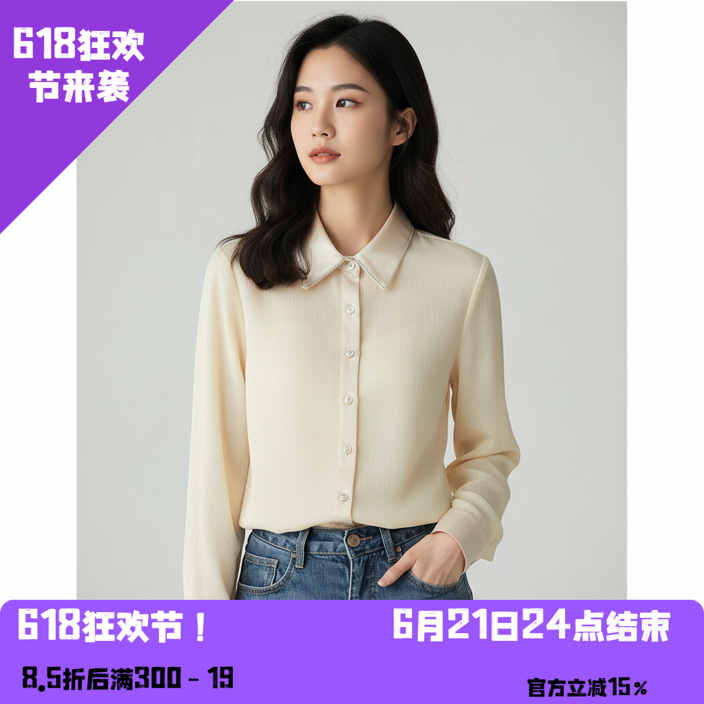 YAOLY姚领米白衬衫832K43314
