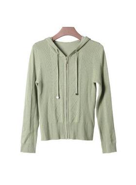 【航妈专享】姚领YAOLY绿色针织长袖开衫毛衣外套通881K42343