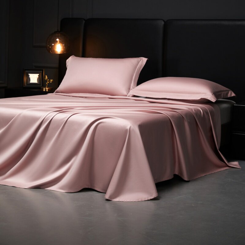 100s新疆长绒棉纯棉床单单件肉粉裸粉色全棉贡缎被单单人0.81.2米