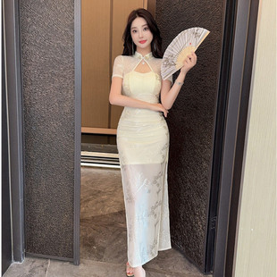 柔式沐足spa养生会所工衣改良新中式旗袍连衣裙性感技师工作服女