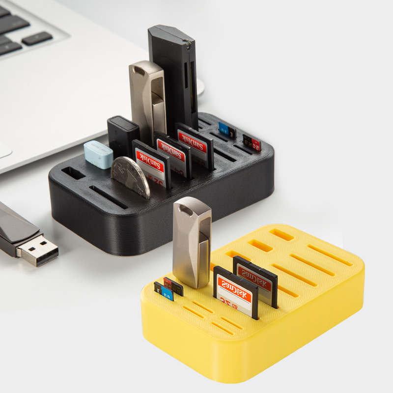 U盘储存卡SD卡TF卡收纳整理收纳盒内存卡电脑桌面读卡器跨境热销